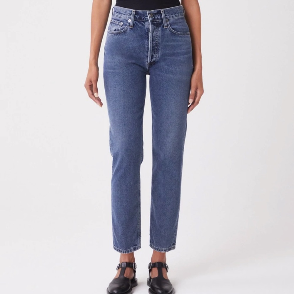 High rise Agolde Straight Leg Dark wash Jean